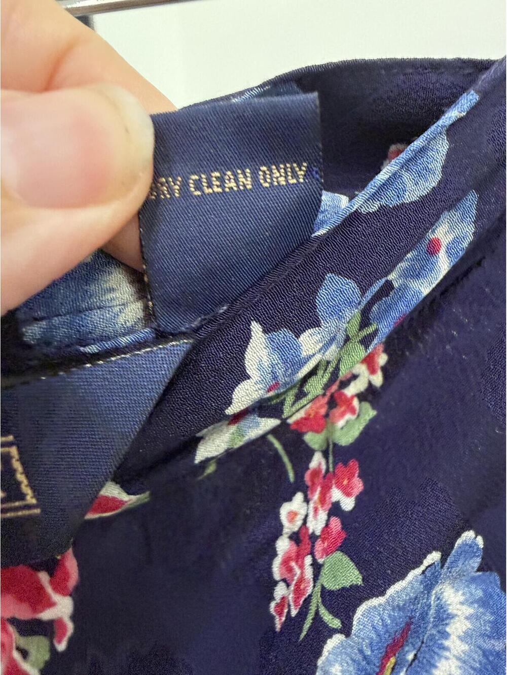 Herman Geist Navy Floral Midi Skirt Size 16 Vintage 90s - Picture 8 of 8